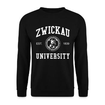 Zwickau University Universität Hochschule Uni - Unisex Sweatshirt - black - Front - Alina (178cm) & Michal (187cm)