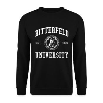 Bitterfeld University Universität Hochschule Uni - Unisex Sweatshirt - black - Front - Alina (178cm) & Michal (187cm)