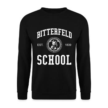 Bitterfeld School University University - Unisex Sweatshirt - black - Front - Alina (178cm) & Michal (187cm)