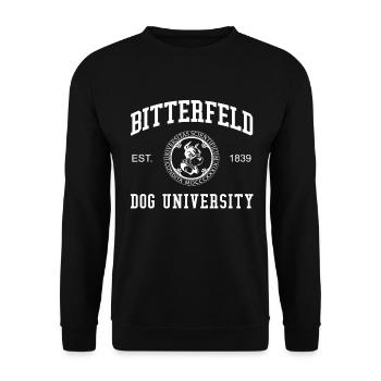 Bitterfeld Dog University College - Unisex Sweatshirt - black - Front - Alina (178cm) & Michal (187cm)