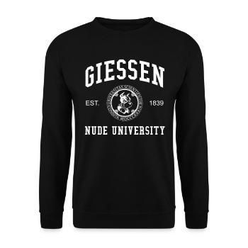 Gießen Nude University Hochschule Universität Uni - Sweat-shirt Unisexe - noir - Devant - Alina (178cm) & Michal (187cm)