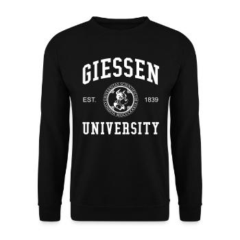 Giessen University University University University - Unisex Sweatshirt - black - Front - Alina (178cm) & Michal (187cm)