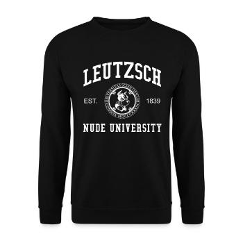 Leipzig Leutzsch Nude University Universität Uni - Sweat-shirt Unisexe - noir - Devant - Alina (178cm) & Michal (187cm)