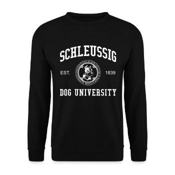 Leipzig Schleussig Dog University Universität Uni - Unisex Pullover - Schwarz - Vorne - Alina (178cm) & Michal (187cm)