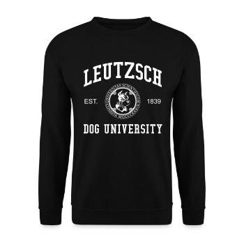 Leipzig Leutzsch Dog University Universität Uni - Unisex Pullover - Schwarz - Vorne - Alina (178cm) & Michal (187cm)