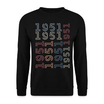 Né en 1951 Cadeau Anniversaire 1951 Retro 1951 - Sweat-shirt Unisexe - noir - Devant - Alina (178cm) & Michal (187cm)