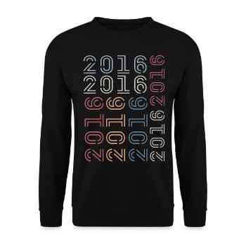 Geboren im Jahr 2016 Geburtstagsgeschenk 2016 Retro 2016 - Unisex Pullover - Schwarz - Vorne - Alina (178cm) & Michal (187cm)