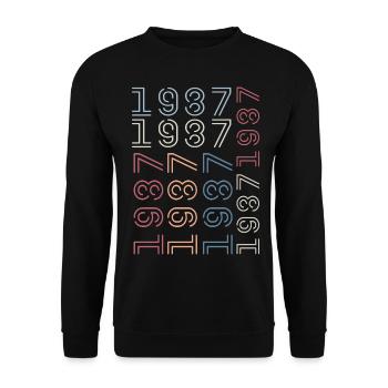 Né en 1987 Cadeau Anniversaire 1987 Retro 1987 - Sweat-shirt Unisexe - noir - Devant - Alina (178cm) & Michal (187cm)
