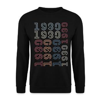 Geboren im Jahr 1980 Retro 1980er Jahre Geburtstagsgeschenk - Unisex Pullover - Schwarz - Vorne - Alina (178cm) & Michal (187cm)