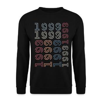 Jahrgang 1998 Geburtstagsgeschenk 1998 Retro 1998 - Unisex Pullover - Schwarz - Vorne - Alina (178cm) & Michal (187cm)