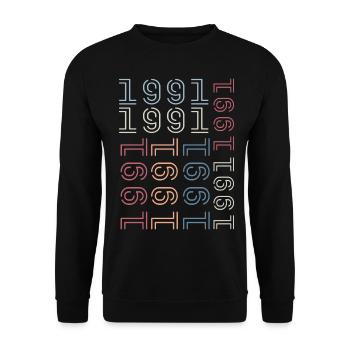 Born In 1991 Birthday Gift 1991 Retro 1991 - Unisex Sweatshirt - black - Front - Alina (178cm) & Michal (187cm)