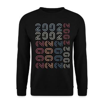 Geboren im Jahr 2002 Geburtstagsgeschenk 2002 Retro 2002 - Unisex Pullover - Schwarz - Vorne - Alina (178cm) & Michal (187cm)