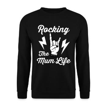 Rocking the Mum Life - Unisex Sweatshirt - black - Front - Alina (178cm) & Michal (187cm)