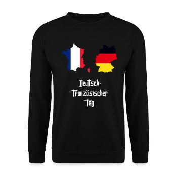 German-French day holiday - Unisex Sweatshirt - black - Front - Alina (178cm) & Michal (187cm)