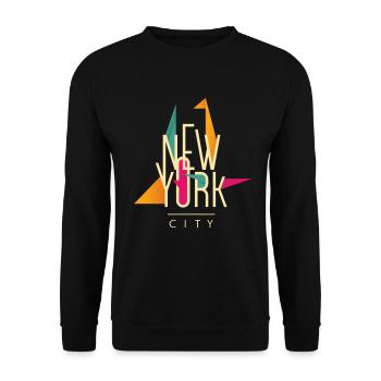 new york city - Unisex Pullover - Schwarz - Vorne - Alina (178cm) & Michal (187cm)