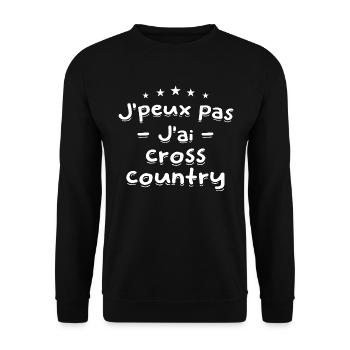 j'peux pas jai cross country running course à pied - Sweat-shirt Unisexe - noir - Devant - Alina (178cm) & Michal (187cm)