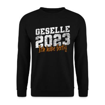 Geselle 2023 Gesellenprüfung - Unisex Pullover - Schwarz - Vorne - Alina (178cm) & Michal (187cm)