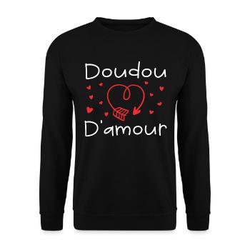 Doudou d'amour - Sweat-shirt Unisexe - noir - Devant - Alina (178cm) & Michal (187cm)