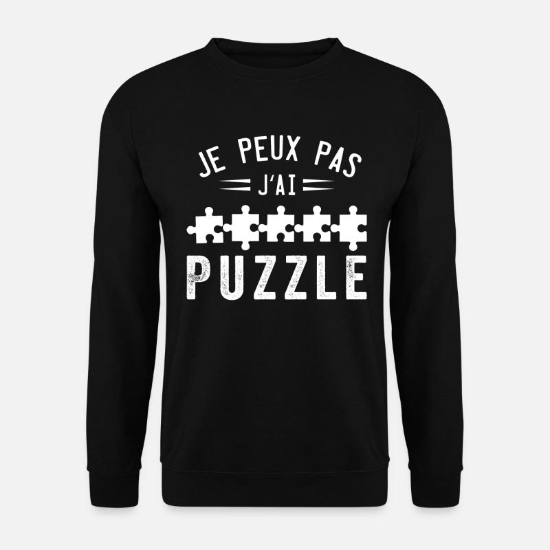 Ich kann kein Puzzle haben| Rätsel - Unisex Pullover - Schwarz