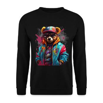 Nounours - Sweat-shirt Unisexe - noir - Devant - Alina (178cm) & Michal (187cm)