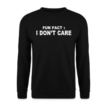 Fun Fact : I Don't Care - Sweat-shirt Unisexe - noir - Devant - Alina (178cm) & Michal (187cm)