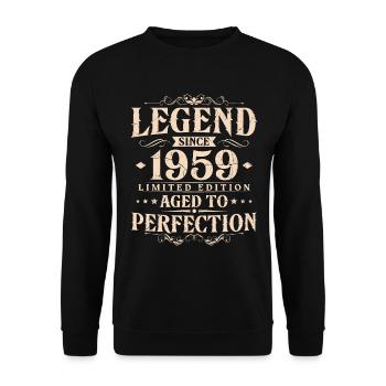 Legende seit 1959 Jahrgang geboren Geburtstag - Unisex Pullover - Schwarz - Vorne - Alina (178cm) & Michal (187cm)