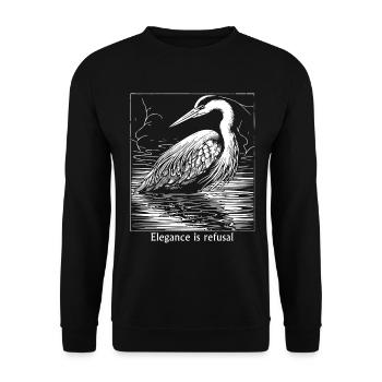 Black and White Graphic Design T-Shirt – Minimalist - Unisex Sweatshirt - black - Front - Alina (178cm) & Michal (187cm)
