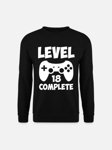 18. Geburtstag Level 18 complete Gamer Gaming - Unisex Pullover - Schwarz