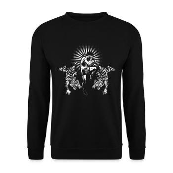 Muay Thai Boxer Tiger Power - Sweat-shirt Unisexe - noir - Devant - Alina (178cm) & Michal (187cm)