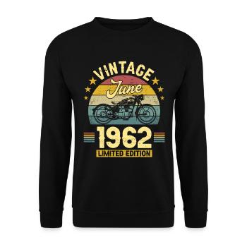 Vintage 60 Jahre Juni 1962 60. Jahrestag - Unisex Pullover - Schwarz - Vorne - Alina (178cm) & Michal (187cm)