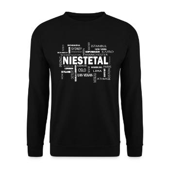 Niestetal Kassel Nordhessen Meine Hauptstadt Dorf - Unisex Pullover - Schwarz - Vorne - Alina (178cm) & Michal (187cm)