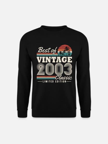 2003 Jahrgang Vintage Geburtstag Geschenk Retro - Unisex Pullover - Schwarz