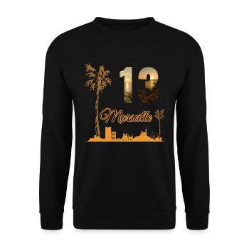 Marseille 13 - Unisex Pullover - Schwarz - Vorne - Alina (178cm) & Michal (187cm)