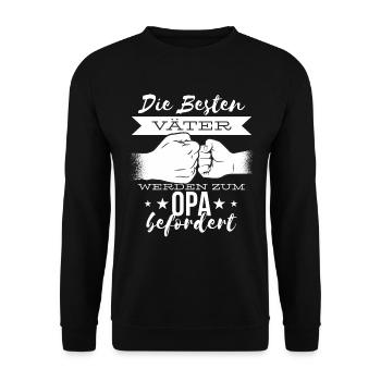 Beste Väter werden zum Opa - Unisex Pullover - Schwarz - Vorne - Alina (178cm) & Michal (187cm)