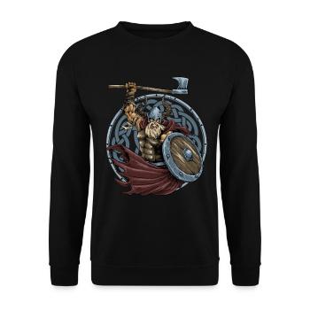 Barbe de hache guerrière viking - Sweat-shirt Unisexe - noir - Devant - Alina (178cm) & Michal (187cm)