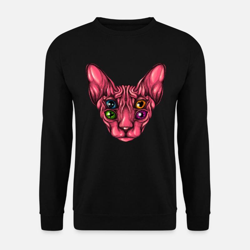 Sphynx Augen - Unisex Pullover - Schwarz