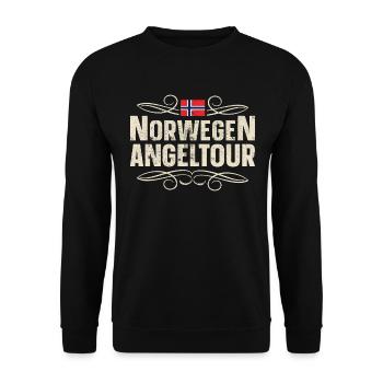 Norwegen Angeltour - Unisex Pullover - Schwarz - Vorne - Alina (178cm) & Michal (187cm)