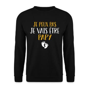 Je peux pas je vais être papy - Sweat-shirt Unisexe - noir - Devant - Alina (178cm) & Michal (187cm)