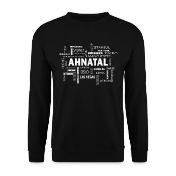 Ahnatal Kassel Nordhessen Meine Hauptstadt Heimat - Unisex Pullover - Schwarz - Vorne - Alina (178cm) & Michal (187cm)
