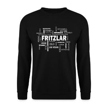 Fritzlar Kassel Nordhessen Meine Hauptstadt Heimat - Unisex Pullover - Schwarz - Vorne - Alina (178cm) & Michal (187cm)