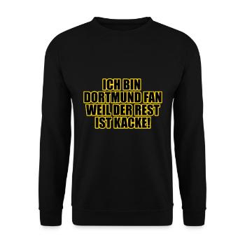 Ich bin Dortmund Fan weil der Rest ist kacke! - Unisex Pullover - Schwarz - Vorne - Alina (178cm) & Michal (187cm)