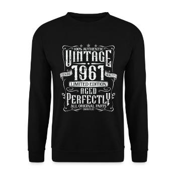 Naissance 1961 naissances Légendes Anniversaire 60 ans - Sweat-shirt Unisexe - noir - Devant - Alina (178cm) & Michal (187cm)