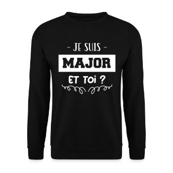 Major super pouvoir homme - Sweat-shirt Unisexe - noir - Devant - Alina (178cm) & Michal (187cm)