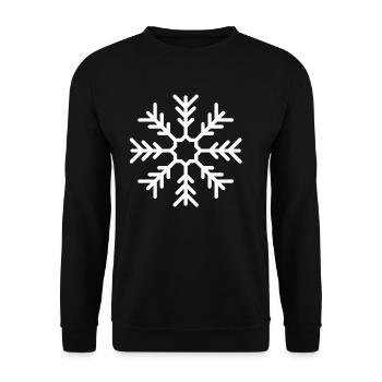 Schneeflocke - Unisex Pullover - Schwarz - Vorne - Alina (178cm) & Michal (187cm)