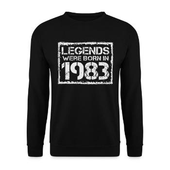 Les légendes sont nées en 1983 - Sweat-shirt Unisexe - noir - Devant - Alina (178cm) & Michal (187cm)