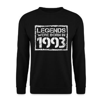 Les légendes sont nées en 1993 - Sweat-shirt Unisexe - noir - Devant - Alina (178cm) & Michal (187cm)