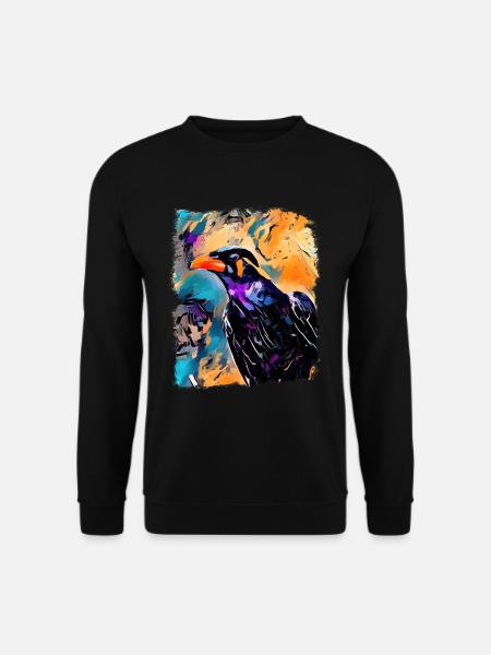Beo Mynah Starenvogel bunt Rabe moderne Kunst - Unisex Pullover - Schwarz
