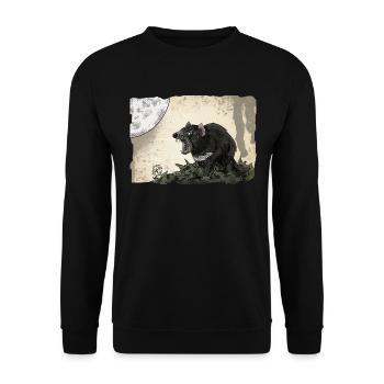 Taz der tasmanische Teufel ~ Kritzeltoon #24 - Unisex Pullover - Schwarz - Vorne - Alina (178cm) & Michal (187cm)