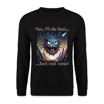 Stressed? Then vent with this monster! - Unisex Sweatshirt - black - Front - Alina (178cm) & Michal (187cm)
