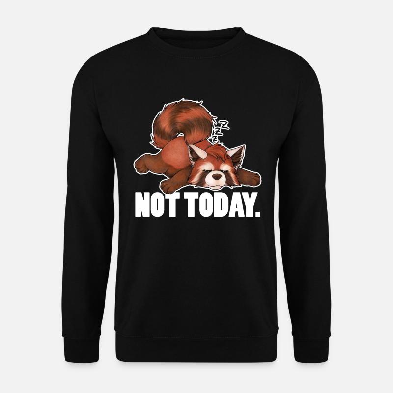 Not Today - fauler roter Panda will Schlafen - Unisex Pullover - Schwarz